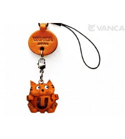 Cat U Leather Cellularphone Charm Alphabet