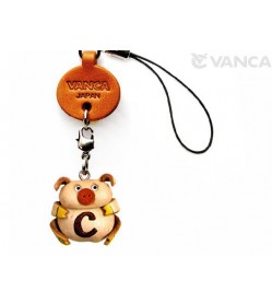 Pig C Leather Cellularphone Charm Alphabet