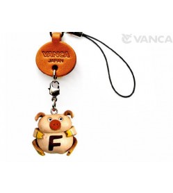 Pig F Leather Cellularphone Charm Alphabet