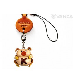 Pig K Leather Cellularphone Charm Alphabet