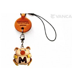 Pig M Leather Cellularphone Charm Alphabet