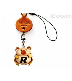 Pig R Leather Cellularphone Charm Alphabet