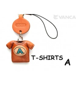 A(Blue) Japanese Leather Cellularphone Charm T-shirt 