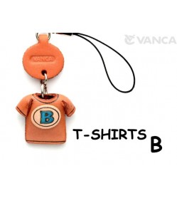 B(Blue) Japanese Leather Cellularphone Charm T-shirt 