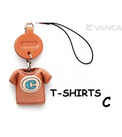 C(Blue) Japanese Leather Cellularphone Charm T-shirt 