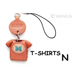 N(Blue) Japanese Leather Cellularphone Charm T-shirt 