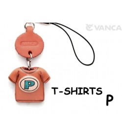 P(Blue) Japanese Leather Cellularphone Charm T-shirt 