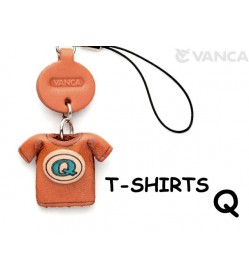 Q(Blue) Japanese Leather Cellularphone Charm T-shirt 