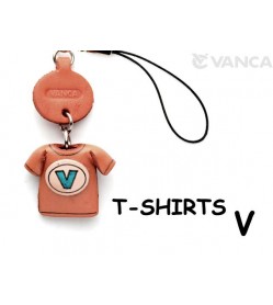 V(Blue) Japanese Leather Cellularphone Charm T-shirt 