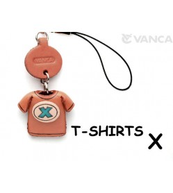 X(Blue) Japanese Leather Cellularphone Charm T-shirt 