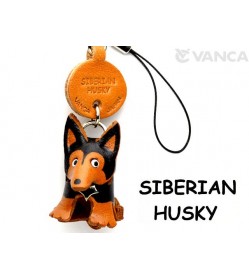 Siberian Husky Leather Cellularphone Charm #46761