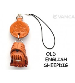 Old English Sheepdog Leather Cellularphone Charm