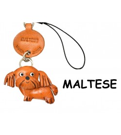 Maltese Leather Cellularphone Charm