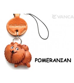 Pomeranian Leather Cellularphone Charm