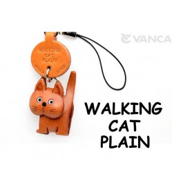 Walking Japanese Leather Cellularphone Charm Cat