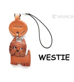 Westie Leather Cellularphone Charm #46765