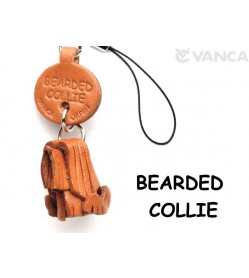 Bearded Collie Leather Cellularphone Charm