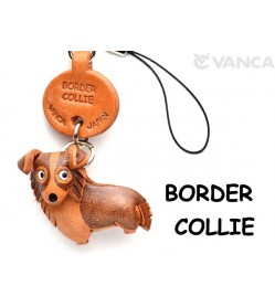 Border Collie Leather Cellularphone Charm