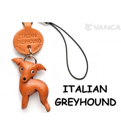 Italian Greyhound Leather Cellularphone Charm