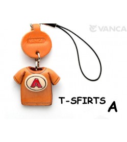 A(Red) Japanese Leather Cellularphone Charm T-shirt 