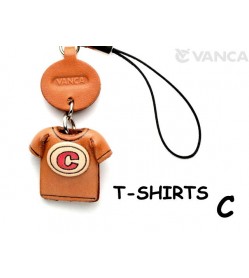 C(Red) Japanese Leather Cellularphone Charm T-shirt 