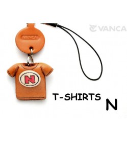 N(Red) Japanese Leather Cellularphone Charm T-shirt 