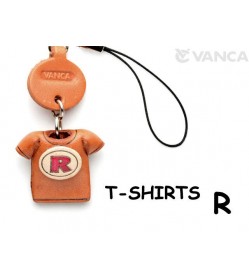 R(Red) Japanese Leather Cellularphone Charm T-shirt 