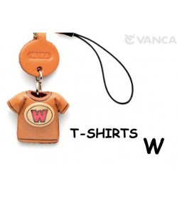 W(Red) Japanese Leather Cellularphone Charm T-shirt 