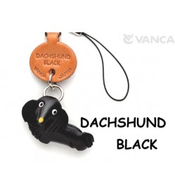 Dachshund Black Leather Cellularphone Charm