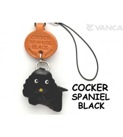 Cocker Spaniel Black Leather Cellularphone Charm