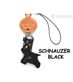 Schnauzer Black Leather Cellularphone Charm #46755