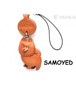 Samoyed Leather Cellularphone Charm #46753