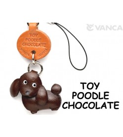 Toy Poodle Chocolate Brown Leather Cellularphone Charm #46786