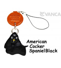 American Cocker Spanie Black Leather Cellularphone Charm #46791