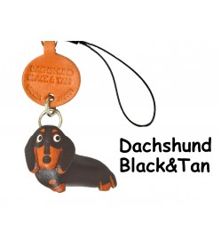 Dachshund Smooth Black&Tan Dog Leather Cellularphone Charm #46792