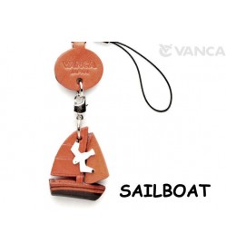 Sailboat Japanese Leather Cellularphone Charm Goods