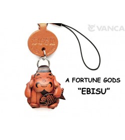 Ebisu(God of Ocean) Leather Cellularphone Charm