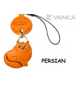 Persian Cat Leather Cellularphone Charm #46418