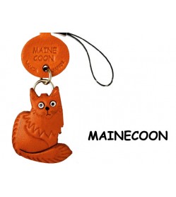 Main Coon Japanese Leather Cellularphone Charm Cat