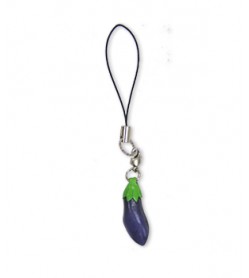 Eggplant Leather Cellularphone Charm Vegetables