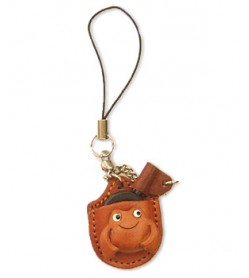 Frog Japanese Leather Cellularphone Charm Magnifying glass