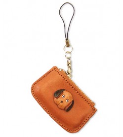 Dog Japanese Leather Cellularphone Charm Change Purse