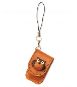 Owl Japanese Leather Cellularphone Charm Memo set 