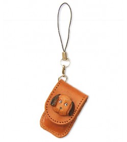 Dog Japanese Leather Cellularphone Charm Memo set