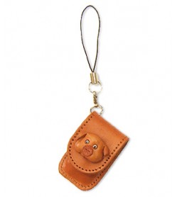 Pig Japanese Leather Cellularphone Charm Memo set