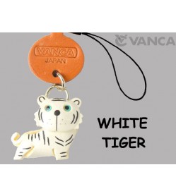 White Tiger Leather Cellularphone Charm