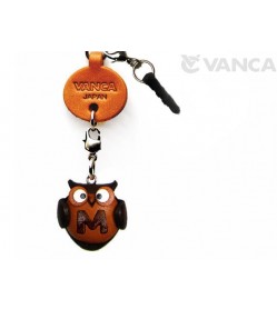 Alphabet Owl M Leather Animal Earphone Jack Accessory