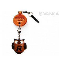 Alphabet Owl R Leather Animal Earphone Jack Accessory