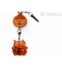 Alphabet Cat F Leather Animal Earphone Jack Accessory