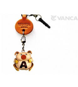 Alphabet Pig A Leather Animal Earphone Jack Accessory